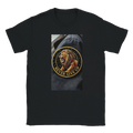 T-shirt Lion Never Give Up – Emblème doré