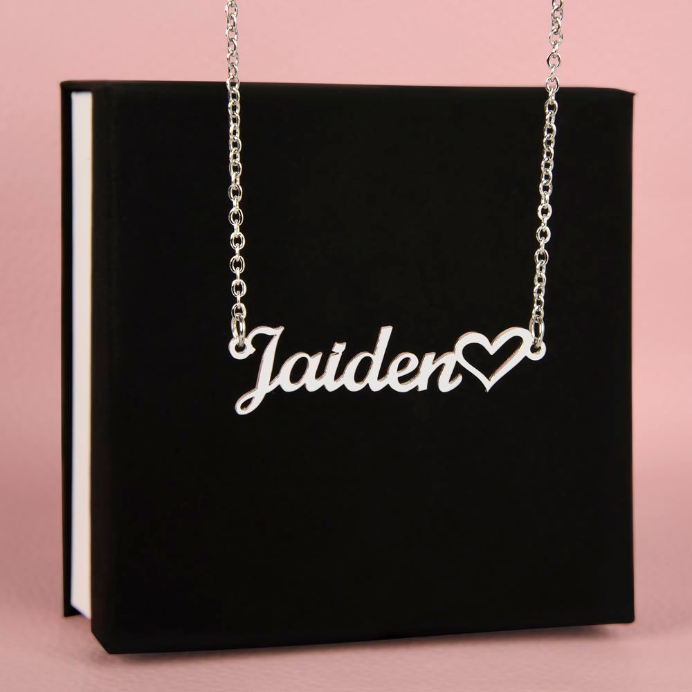 Collier prénom en forme de cœur - Sans MC