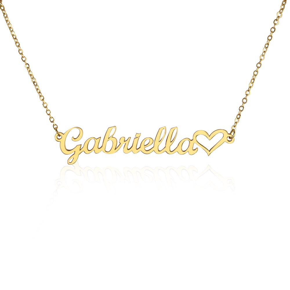 Collier prénom en forme de cœur - Sans MC
