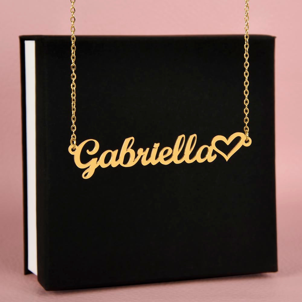 Collier prénom en forme de cœur - Sans MC