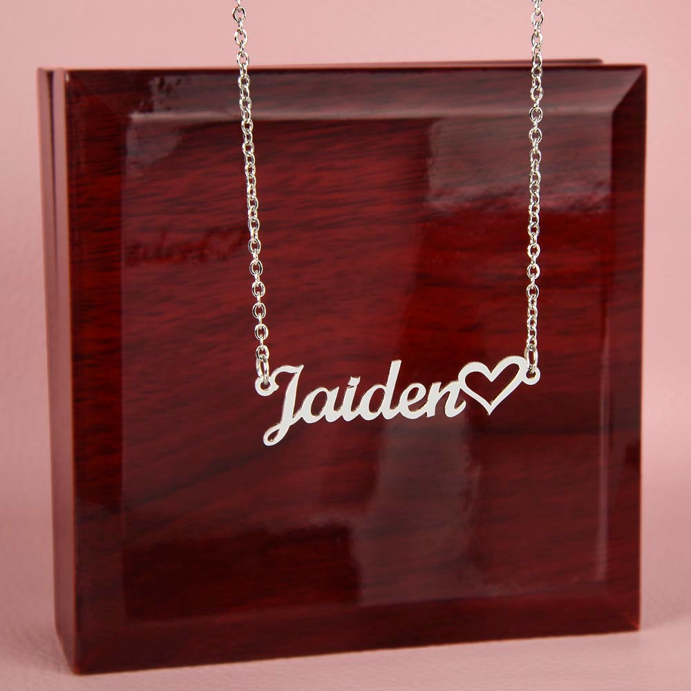Collier prénom en forme de cœur - Sans MC