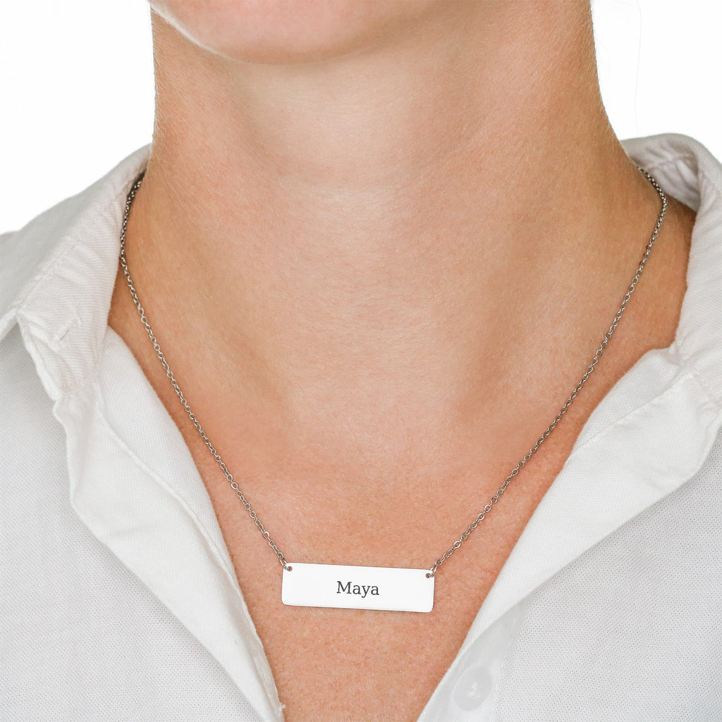 Collier à barre horizontale - Gravé