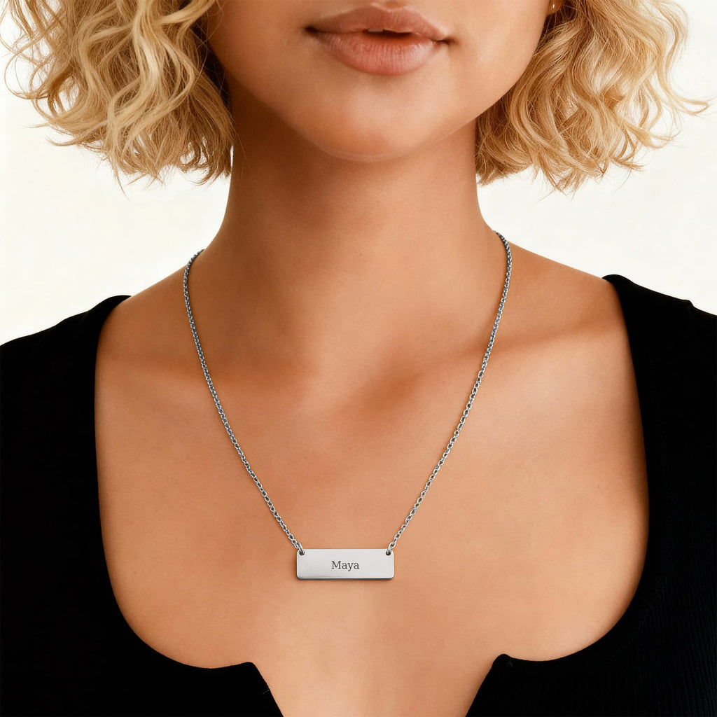 Collier à barre horizontale - Gravé