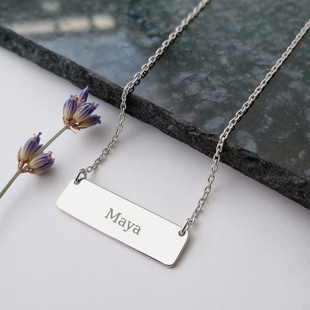 Collier à barre horizontale - Gravé