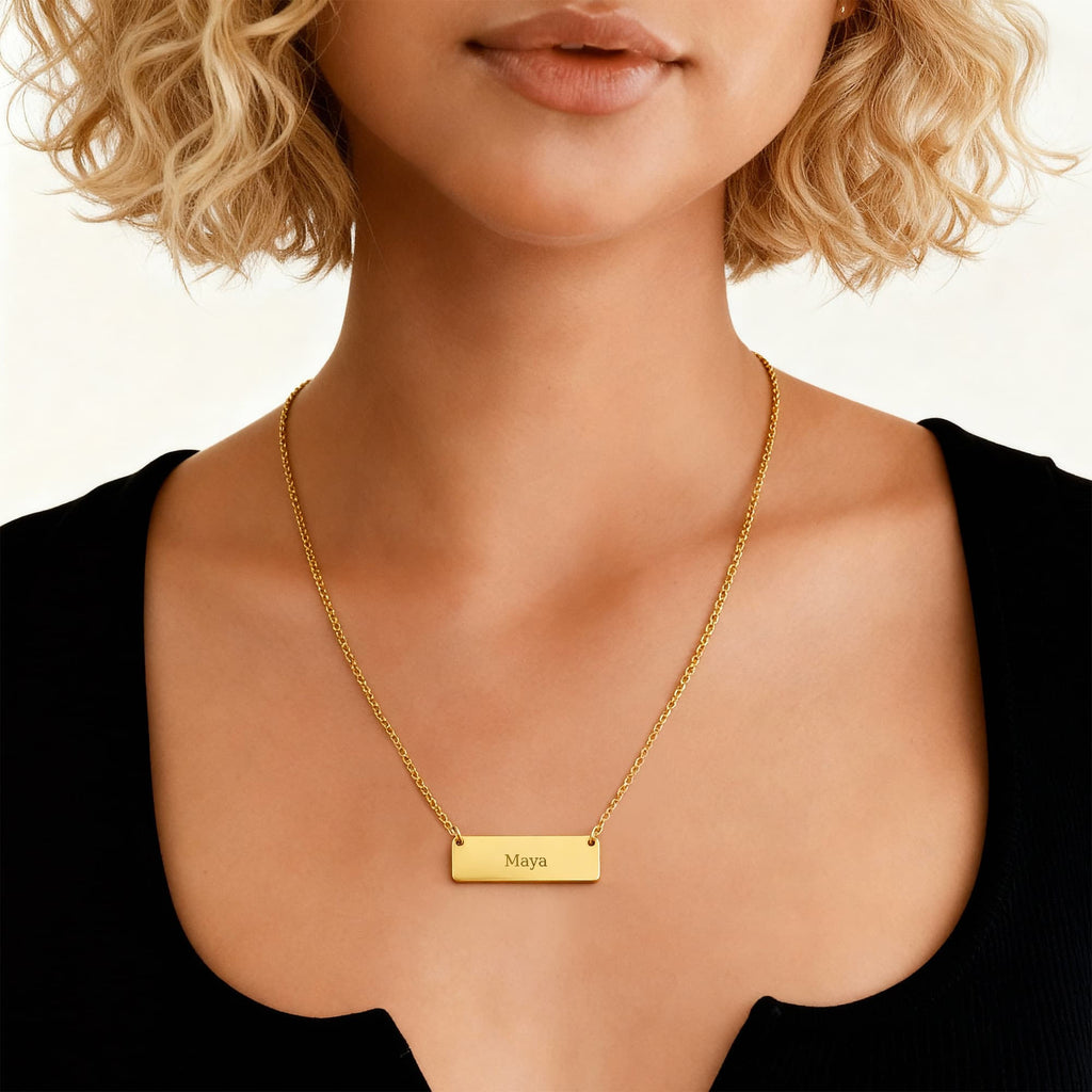 Collier à barre horizontale - Gravé